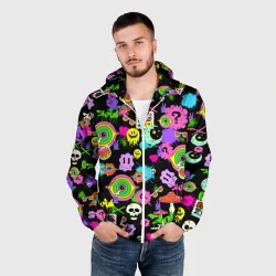 Мужская ветровка 3D Acid Pop-art emoji pattern - фото 2