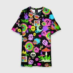 Детское платье 3D Acid Pop-art emoji