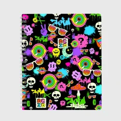 Тетрадь Acid Pop-art emoji pattern