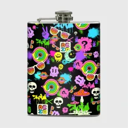 Фляга Acid Pop-art emoji pattern