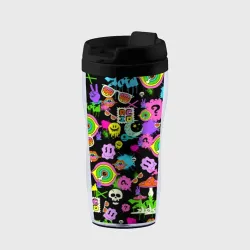 Термокружка-непроливайка Acid Pop-art emoji pattern