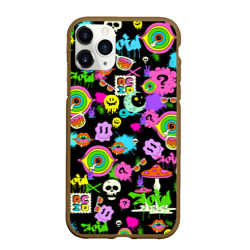 Чехол для iPhone 11 Pro Max матовый Acid Pop-art emoji