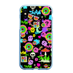 Чехол для iPhone XS Max матовый Acid Pop-art emoji