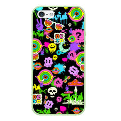 Чехол для iPhone 5/5S матовый Acid Pop-art emoji