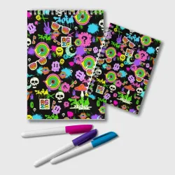 Блокнот Acid Pop-art emoji pattern