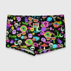 Мужские купальные плавки 3D Acid Pop-art emoji pattern