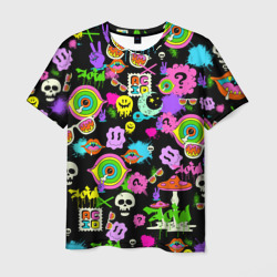 Мужская футболка 3D Acid Pop-art emoji
