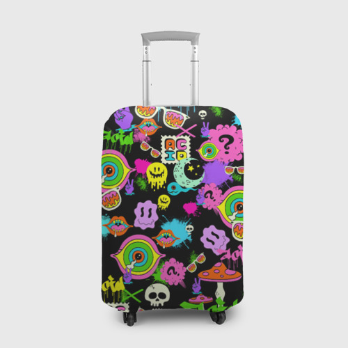 Чехол для чемодана 3D Acid Pop-art emoji, цвет 3D печать