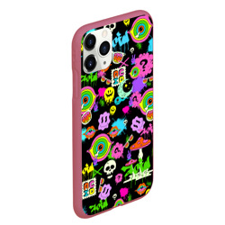 Чехол для iPhone 11 Pro Max матовый Acid Pop-art emoji - фото 2