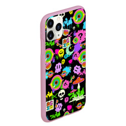 Чехол для iPhone 11 Pro Max матовый Acid Pop-art emoji - фото 2