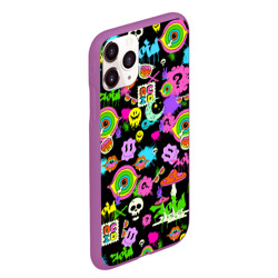 Чехол для iPhone 11 Pro Max матовый Acid Pop-art emoji - фото 2