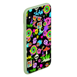 Чехол для iPhone XS Max матовый Acid Pop-art emoji - фото 2