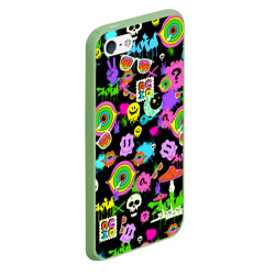 Чехол для iPhone 5/5S матовый Acid Pop-art emoji - фото 2