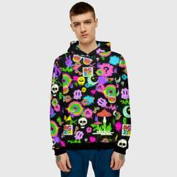 Мужская толстовка 3D Acid Pop-art emoji pattern - фото 2