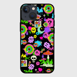 Чехол для iPhone 13 mini Acid Pop-art emoji