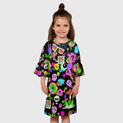 Детское платье 3D Acid Pop-art emoji - фото 2