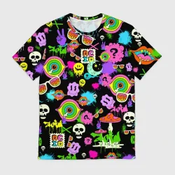 Мужская футболка 3D Acid Pop-art emoji pattern