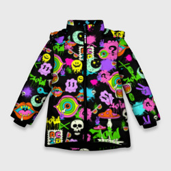 Зимняя куртка для девочек 3D Acid Pop-art emoji