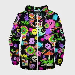 Мужская ветровка 3D Acid Pop-art emoji pattern