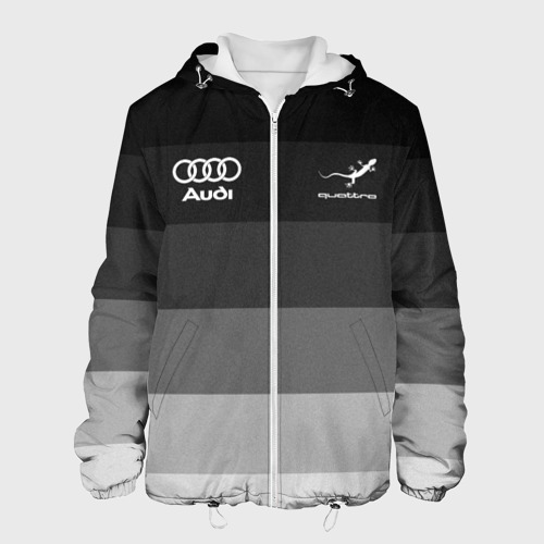 Мужская куртка 3D Audi, Ауди Серый градиент, цвет 3D печать