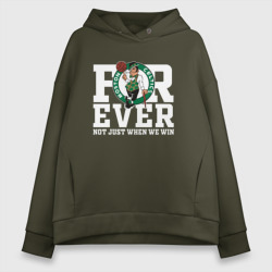 Женское худи Oversize хлопок Forever not just when We win, Boston Celtics, Бостон Селтикс
