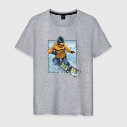 Арт Сноубордиста! – Мужская футболка хлопок с принтом купить со скидкой в -20%