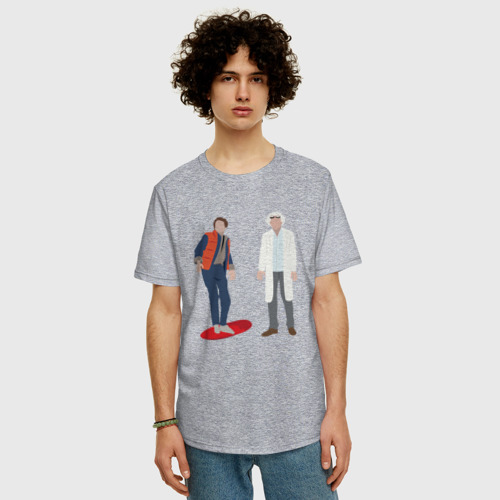 Мужская футболка хлопок Oversize с принтом Назад в будущее делориан 2022, фото на моделе #1