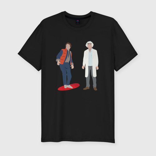 Мужская футболка хлопок Slim с принтом Назад в будущее делориан 2022, вид спереди #2