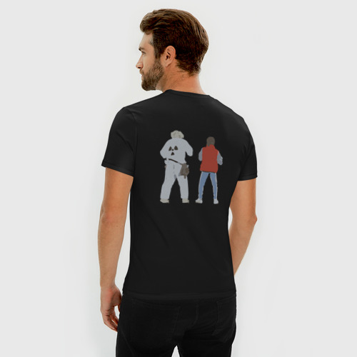 Мужская футболка хлопок Slim с принтом Назад в будущее делориан 2022, вид сзади #2