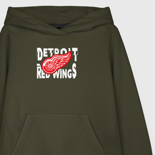Детская толстовка хлопок Детройт Ред Уингз Detroit Red Wings, цвет хаки - фото 3