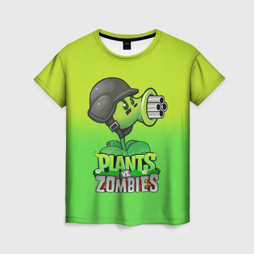 Женская футболка 3D Plants vs. Zombies - Горохомёт, цвет 3D печать