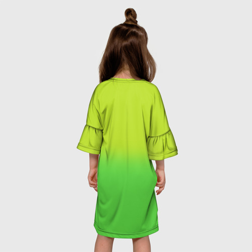 Детское платье 3D с принтом Plants vs Zombies - Горохомёт, вид сзади #2