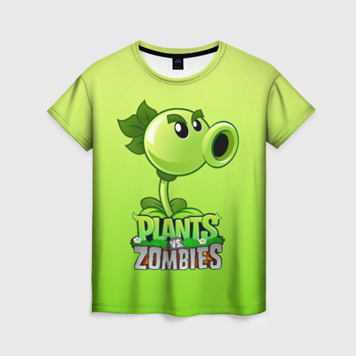 Женская футболка 3D Plants vs. Zombies - Горохострел, цвет 3D печать