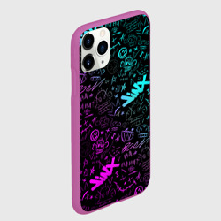 Чехол для iPhone 11 Pro матовый League Of Legends - Arcane неон логотипы - фото 2