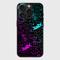 Чехол силиконовый для Apple iPhone 15 Pro матовый League Of Legends - Arcane неон логотипы