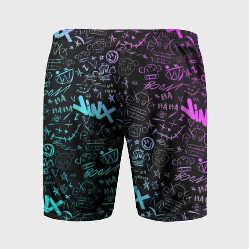 Мужские шорты спортивные League Of Legends - Arcane неон логотипы, цвет 3D печать - фото 2
