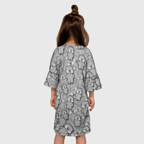 Детское платье 3D с принтом ИГРУШКА УТЯ | ЛАЛАФАНФАН, вид сзади #2