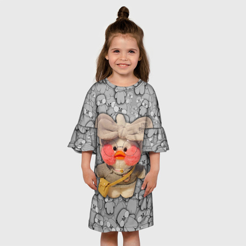 Детское платье 3D с принтом ИГРУШКА УТЯ | ЛАЛАФАНФАН, вид сбоку #3