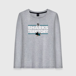 Женский лонгслив хлопок Sharks territory Сан-Хосе Шаркс