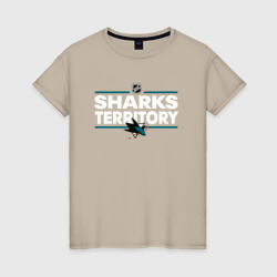 Женская футболка хлопок Sharks territory Сан-Хосе Шаркс