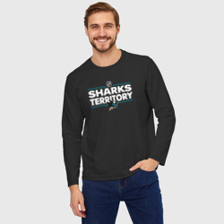 Мужской лонгслив oversize хлопок Sharks territory Сан-Хосе Шаркс - фото 2