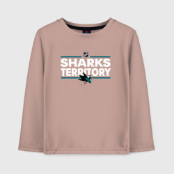 Детский лонгслив хлопок Sharks territory Сан-Хосе Шаркс