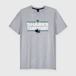 Мужская футболка хлопок Slim Sharks territory Сан-Хосе Шаркс