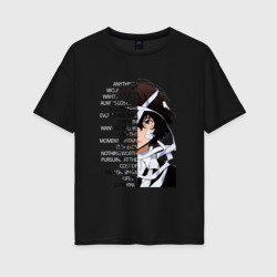 Великий из бродячих псов, Дазай Осаму цитата о судьбе на английском – Женская футболка хлопок Oversize с принтом купить со скидкой в -16%