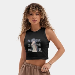 Женская укороченная майка-топ хлопок Этот глупый свин не понимает мечту девочки-зайки Seishun Buta Yarou wa Bunny Girl Senpai no Yume wo Minai, Маи Сакурадзима Mai Sakurajima - фото 2