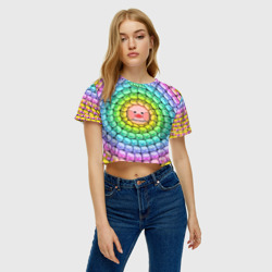 Женская футболка Crop-top 3D Psychedelic Lalafanfan - фото 2