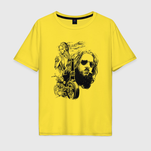 Мужская футболка хлопок Oversize с принтом Мечта и дух Свободы, вид спереди #2