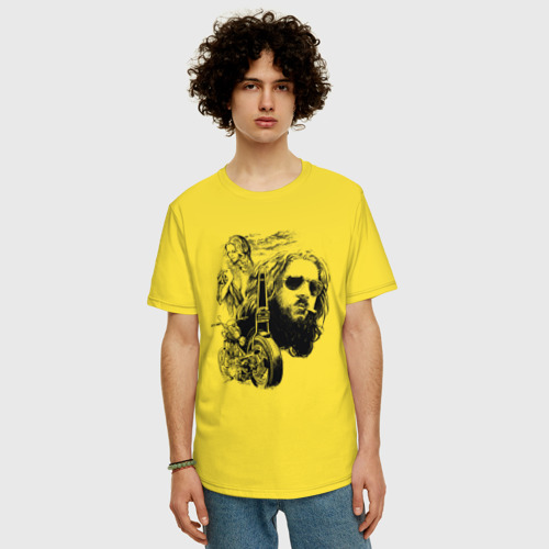 Мужская футболка хлопок Oversize с принтом Мечта и дух Свободы, фото на моделе #1