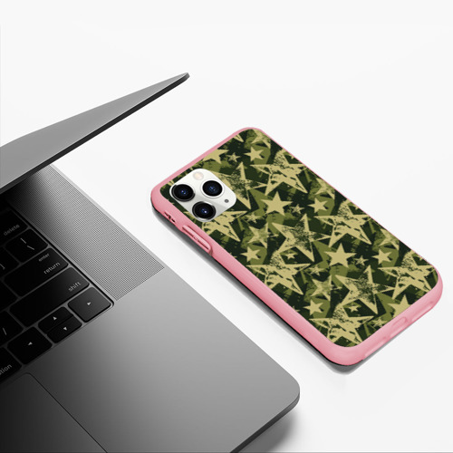 Чехол для iPhone 11 Pro Max матовый Star camouflage, цвет баблгам - фото 5