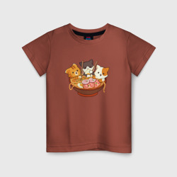 Детская футболка хлопок Kawaii Cat Ramen
